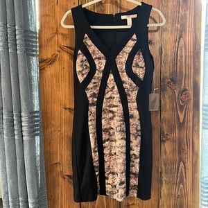 Forever 21 contemporary short fitted dress in black and mauve